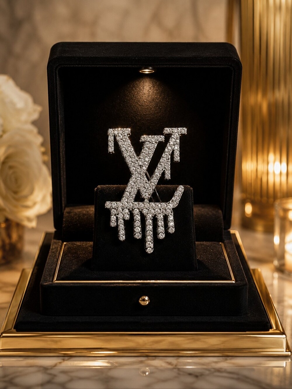 LV Monogram Brooch - Picture 1 of 5